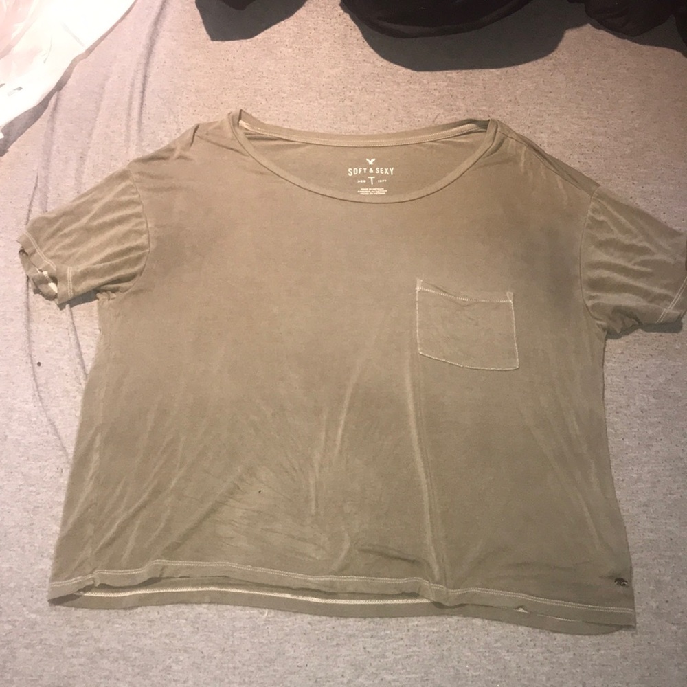 american eagle army green tee